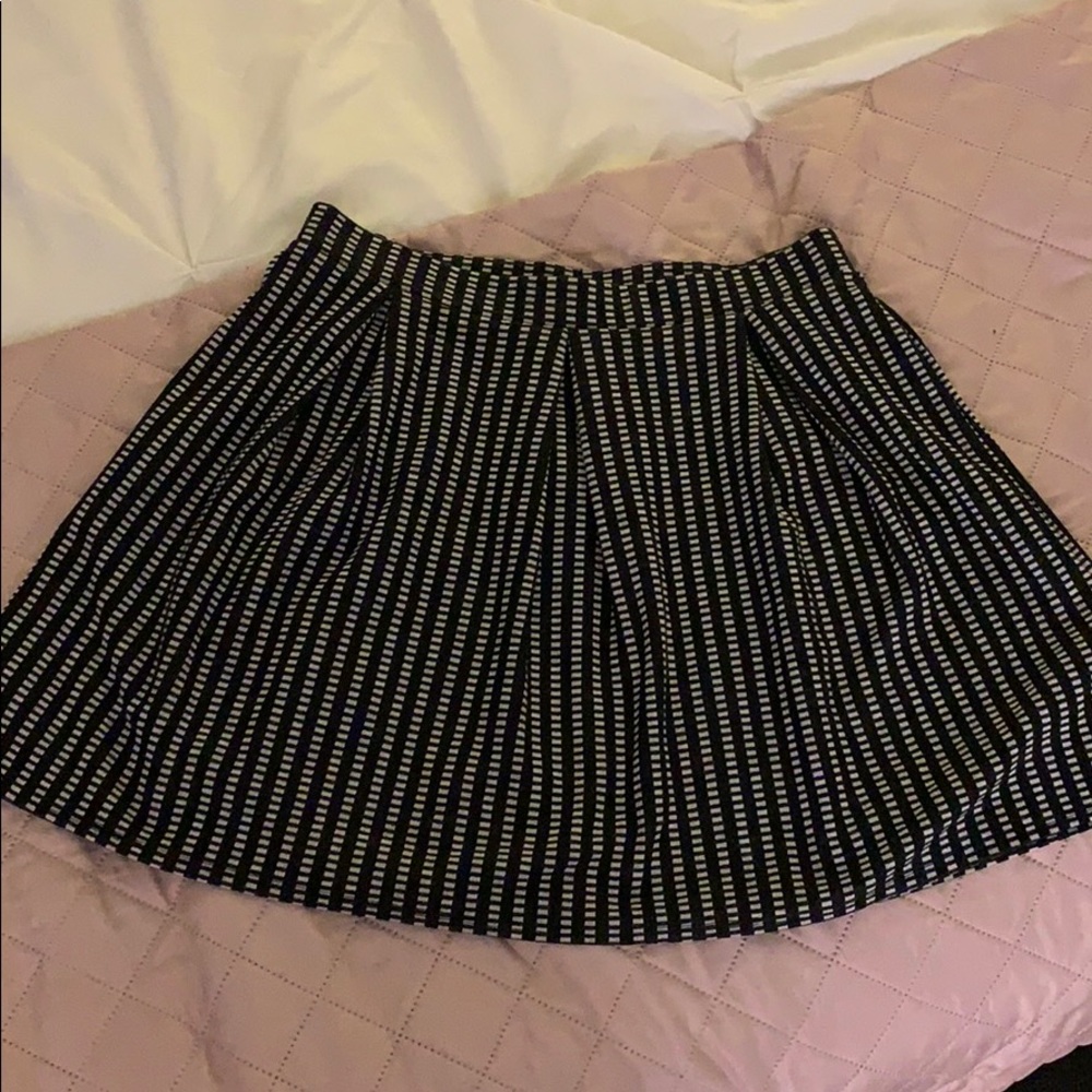 Black and white striped skirt